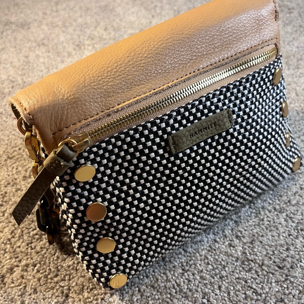 Hammitt Tan and Black Checkered Clutch